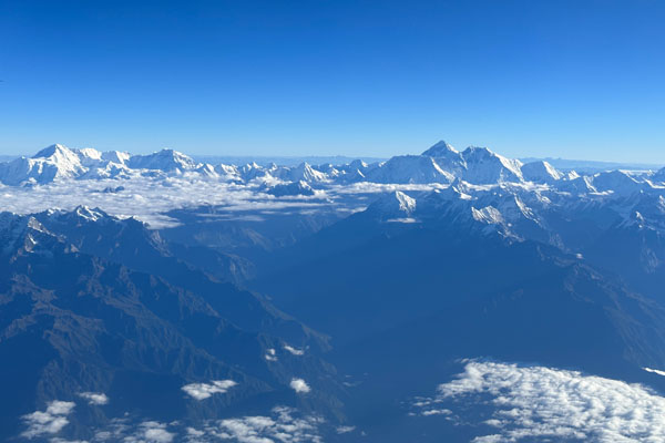 View Himalayan Range by Kathmandu to Lhasa flight