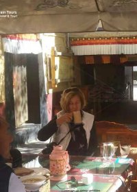 Traveler photo: Enjoyed a leisure moment in a Tibetan tea house on a sunny day. (October 2024)