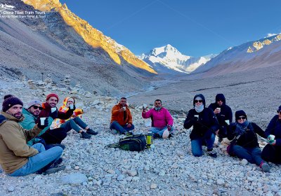 Traveler photo: Had a rest and enjoyed the hot water after we arrived at Everest Base Camp. (October 2024)