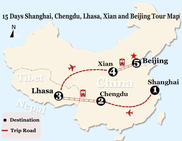 15 Days Shanghai Chengdu Lhasa Xian and Beijing Tour