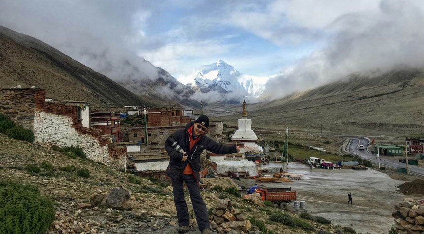 Views of Mount Everest from Rongbuk Monastery