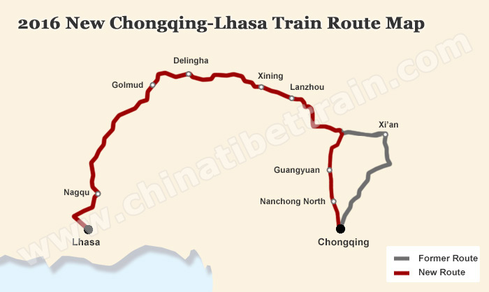 2016 New Chongqing-Lhasa Train Route