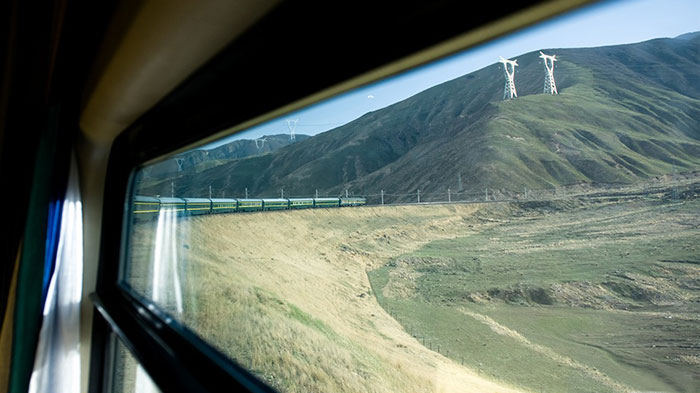 Enjoy scenery on the train