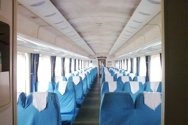 Hard seats on Tibet train