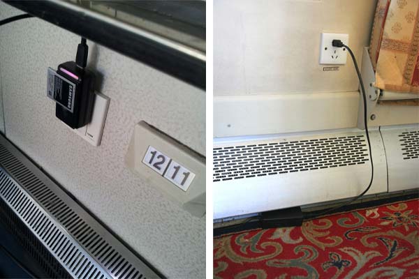 Electrical Outlets in Hard Sleeper Cars on the Tibet Train