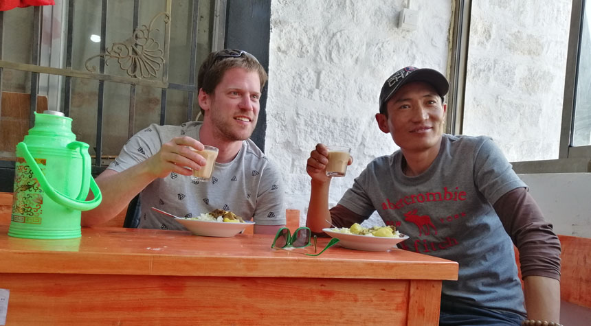 Have a cup of tea in a Tibetan Teahouse in Lhasa