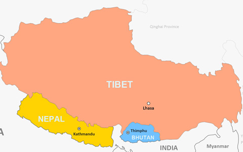 Travel Maps of Tibet Nepal Bhutan Tour